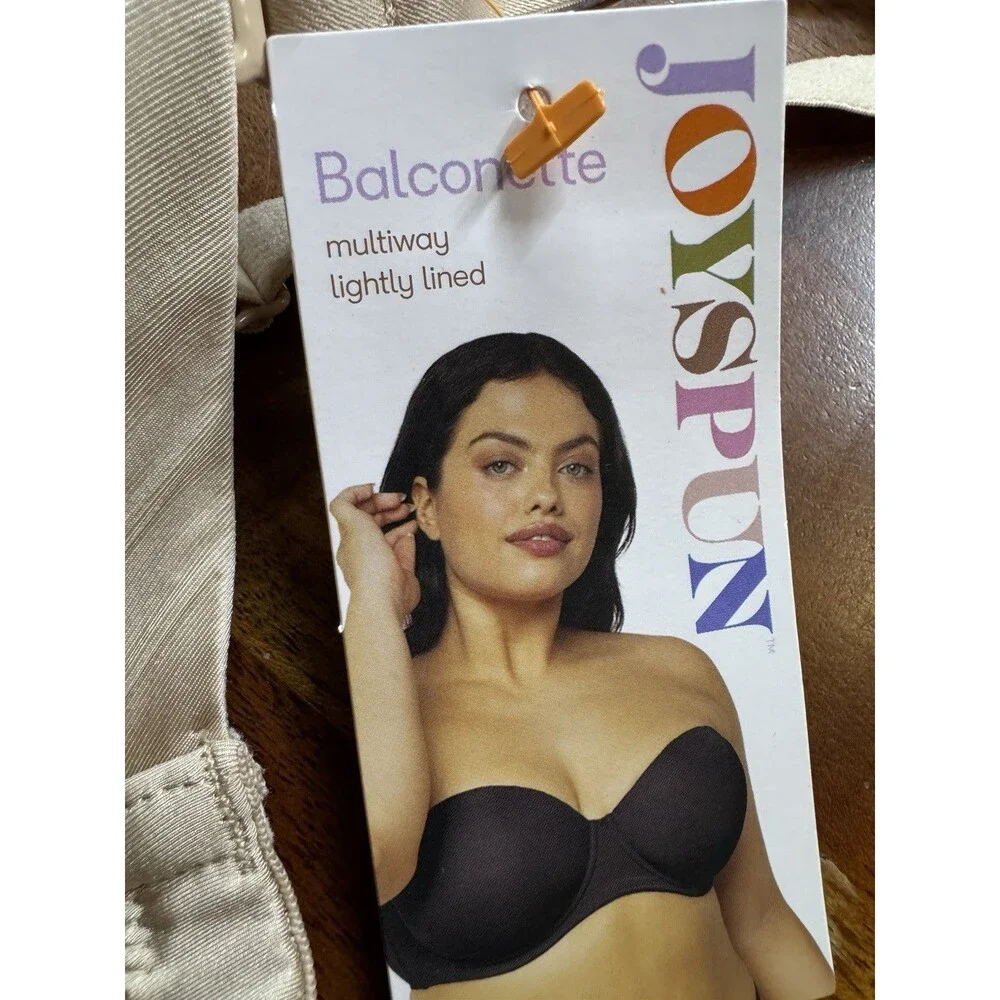 Joyspun Balconette Multiway Bra 38C Adobe Tan Lightly Lined Strapless - NWT
